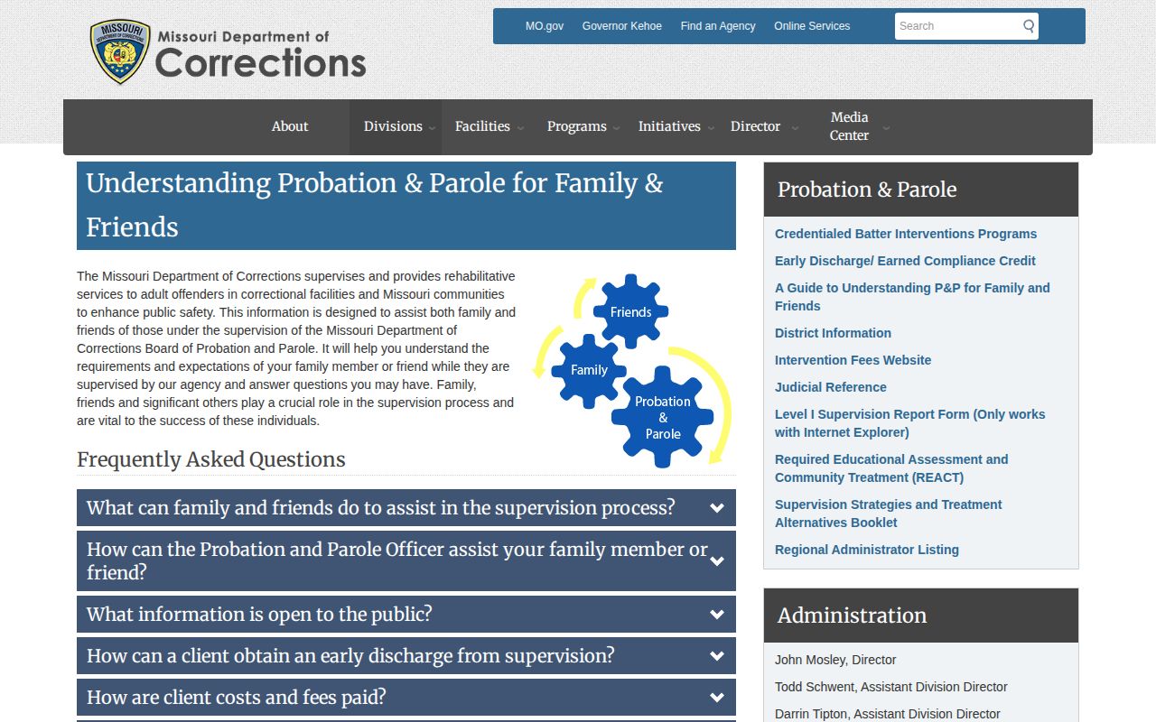 MODOC public Cooper County post-release supervision fields and office verification